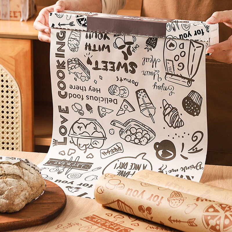 Rouleau de papier parchemin pour la cuisson, papier huilé antiadhésif, papier d'avertissement pour la décoration, 8m
