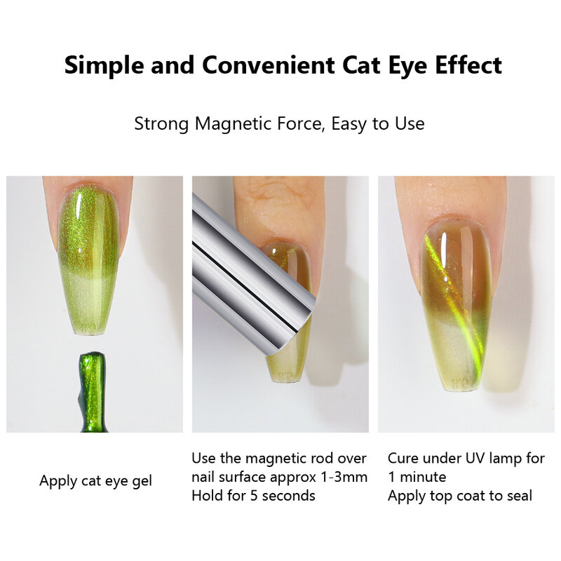 1 szt. Mocny magnetyczny pręt do kocie oczy żel do paznokci magnes do paznokci z podwójną głowicą pióro magnetyczne patyczek magnetyczny 3D magnetyczny żel kocie oko