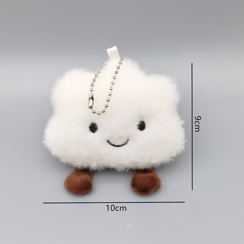 Cute Plush Cloud Keyring Kawaii Pendant Car Key Chain Pendant Soft Plush Doll Fun Girl Bag Hanging Ornament