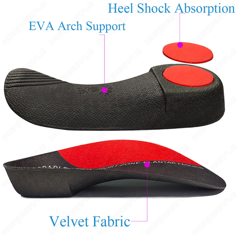 VTHRA 정형용 신발 액세서리 삽입 깔창 하드 아치 지원 3.5cm 하프 슈 깔창 신발 밑창 고정 뒤꿈치, 정형외과 패드
