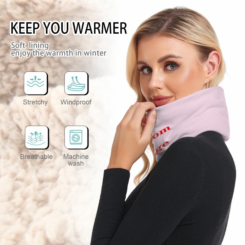 2022 Winter Scarf Knitted Ring Neck Wraps Custom image Women Bandana Warm Solid Collar Unisex Men Face Scarves Infinite Cashmere