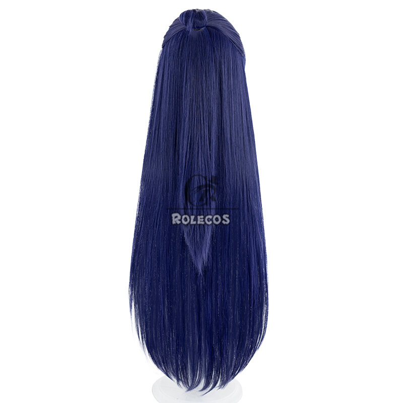 ROLECOS LOL nieśmiertelna podróż Irelia Cosplay peruki o długości 100cm proste peruki z ciemnego niebieskie przyjęcie Irelia odporne na ciepło włosy syntetyczne
