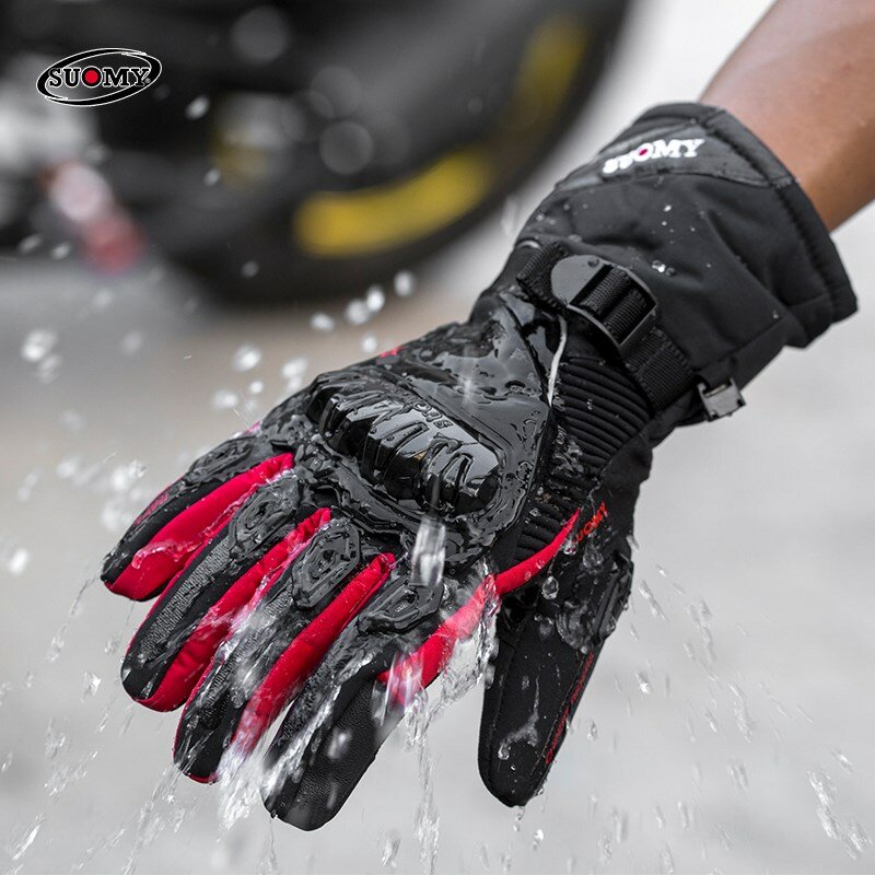 SUOMY-Guantes impermeables para motociclista, protectores de mano 100% a prueba de agua y viento, cálidos, uso en motocicleta, compatible con pantalla táctil, temporada invierno
