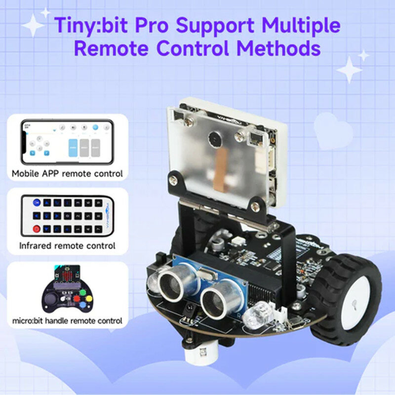 Yahboom Tiny:bit Pro AI visual Robot Car with K210 Vision Module for Microbit V2 Board Expansion Kit
