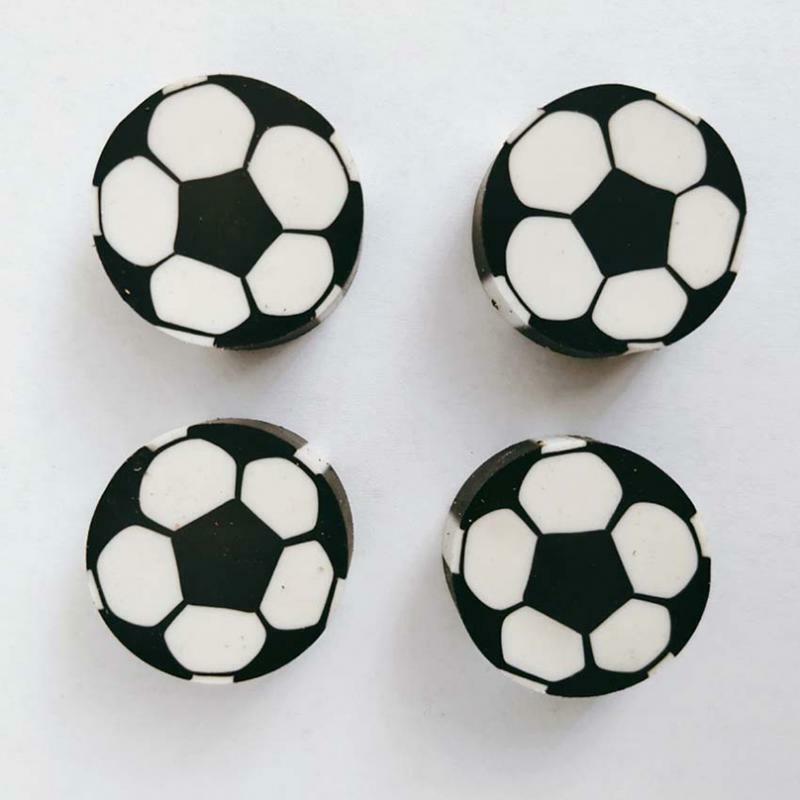 Gomas de borrar con forma de balón de fútbol para estudiantes, suministros de papelería Kawaii, diseño creativo de baloncesto, lote de 5 unidades