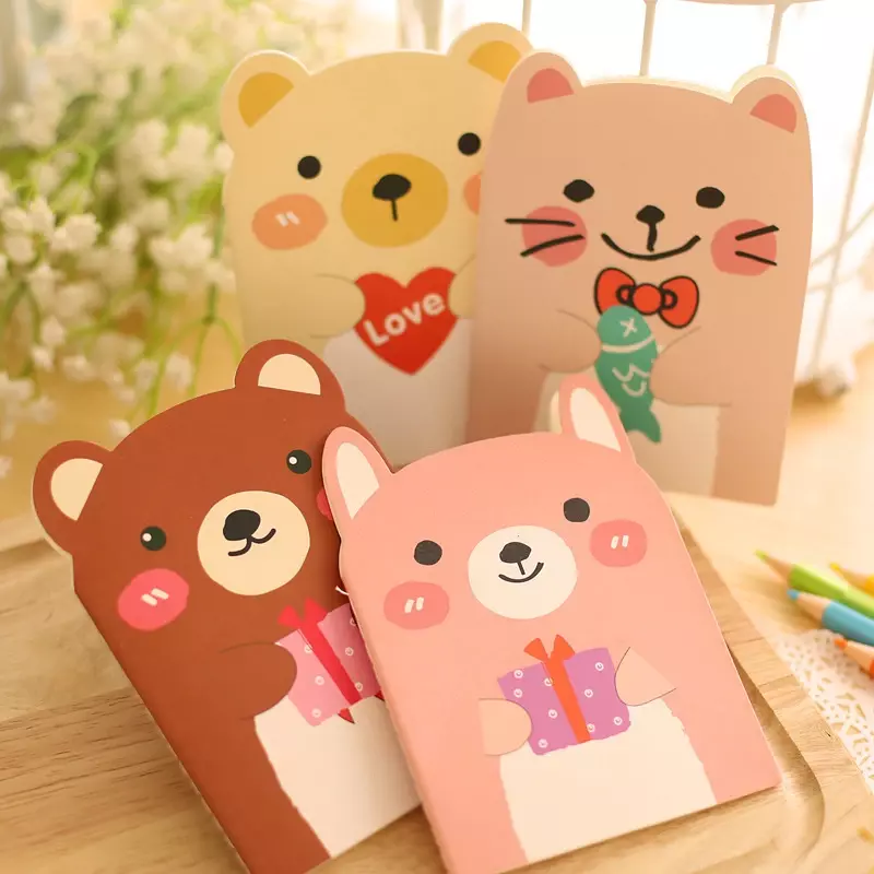 DL T Korean creative stationery lovable small bear notebook computer cartoon carry on student prize Teaching equipment student