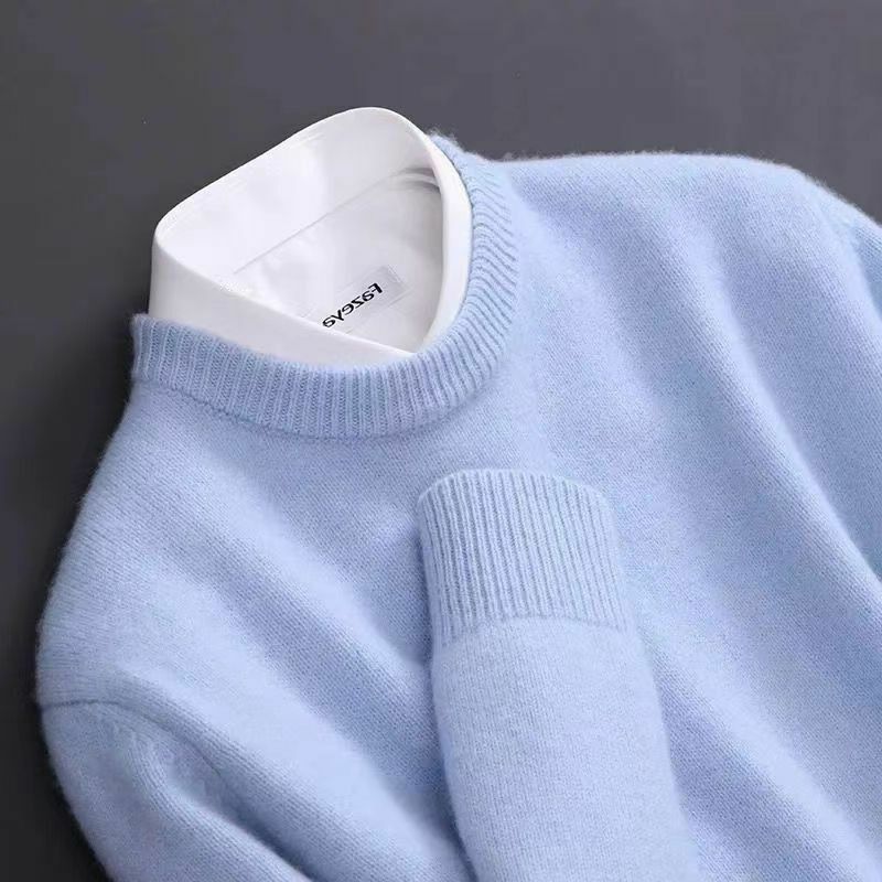 Cashmere Sweater Men's Knit O-neck Pullovers Loose Oversized M-5xl Knitted Bottom Shirt Autumn Winter Korean Men's Sweater New