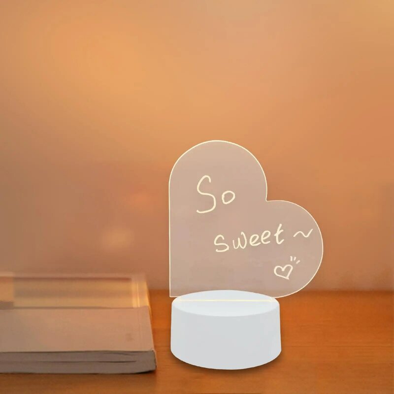 Valentine Night Light with Message Board Acrylic Erase Board with Light