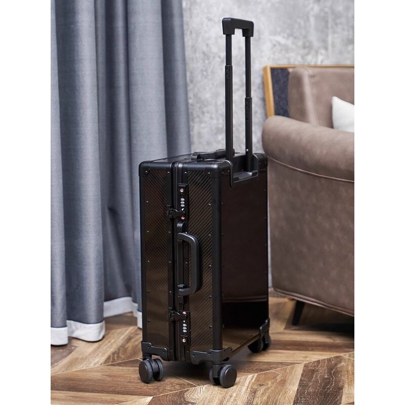 oloey All carbon fiber luggage, new business trolley, universal wheels, sturdy and durable 20 24 inch travel box, hard box
