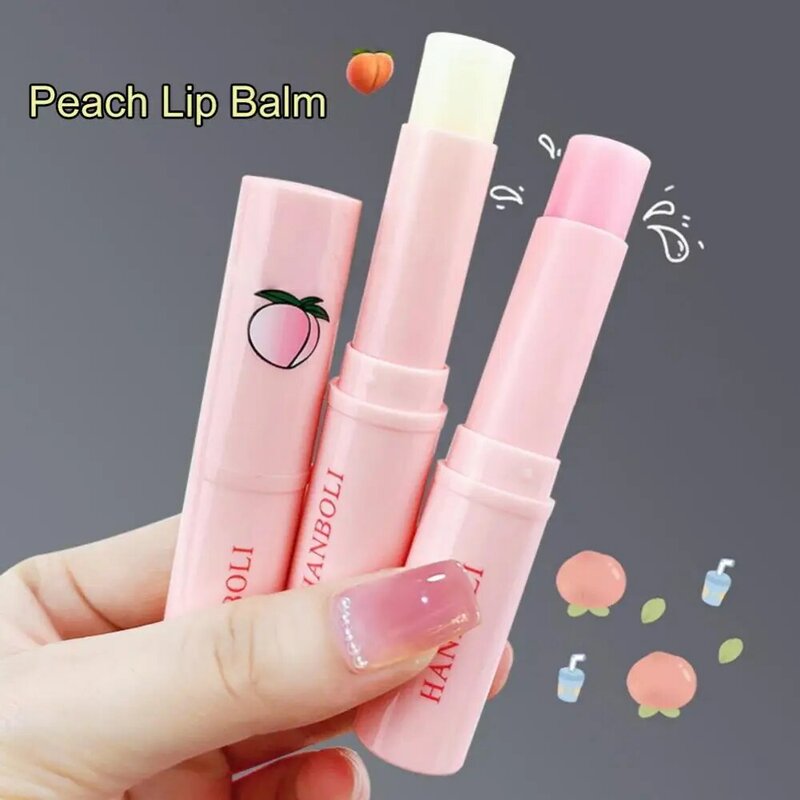 Peach Vaseline Lip Balm Hydrating Moisturizing Lipstick Color Change Temperature Change Repair Tender And Smooth LipGloss Makeup