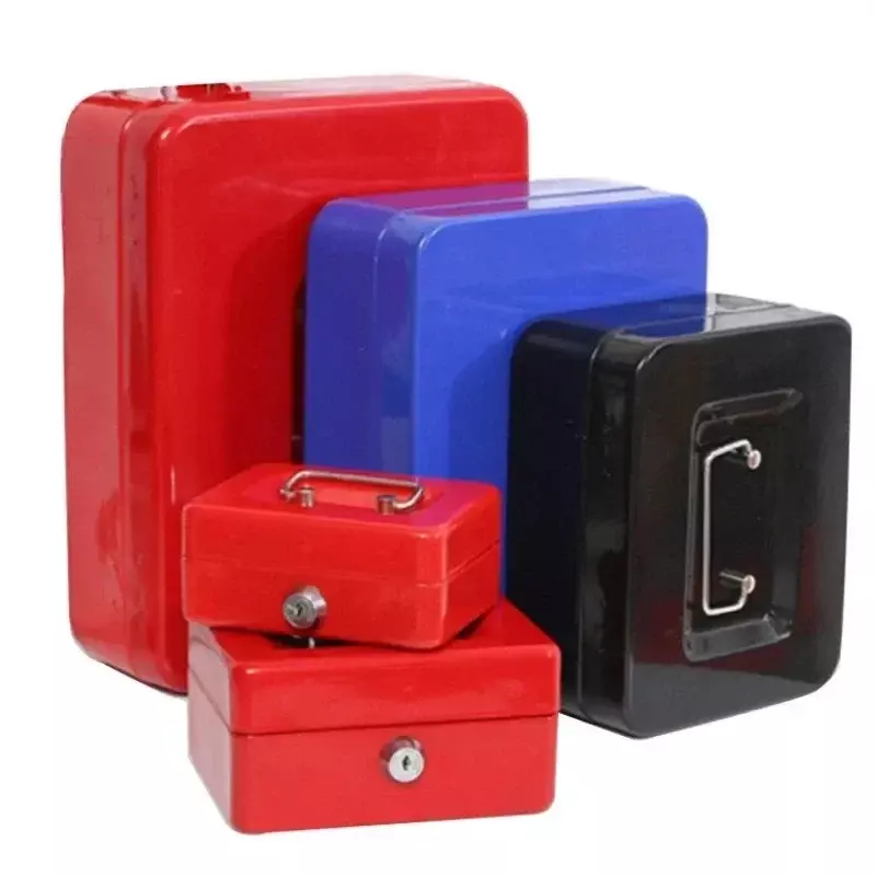 Mini Aço Inoxidável Safe Cash Box, Prático, Security Lock, Lockable, Pequeno, Fit for House Decoration, Petty, 3 Tamanhos, L, XL, XXL