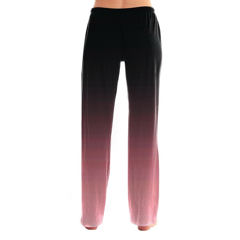 Women Gradient Trousers Daily Casual Sports Fitness Full Length Pants Drawstring Elastic Waist Drape Loose Comfortable Pants