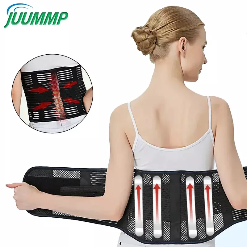 1 pz tutore per la schiena per alleviare il dolore alla parte bassa della schiena, cintura di supporto lombare per uomini e donne con Pad lombare, per ernia del disco, Sciatica