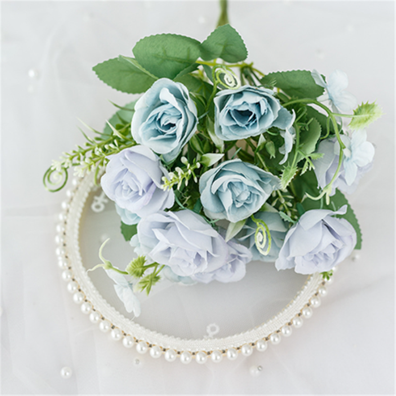 1 Bouquet de 10 têtes de fleurs artificielles, pour décoration de maison, jardin, accessoires de mariage