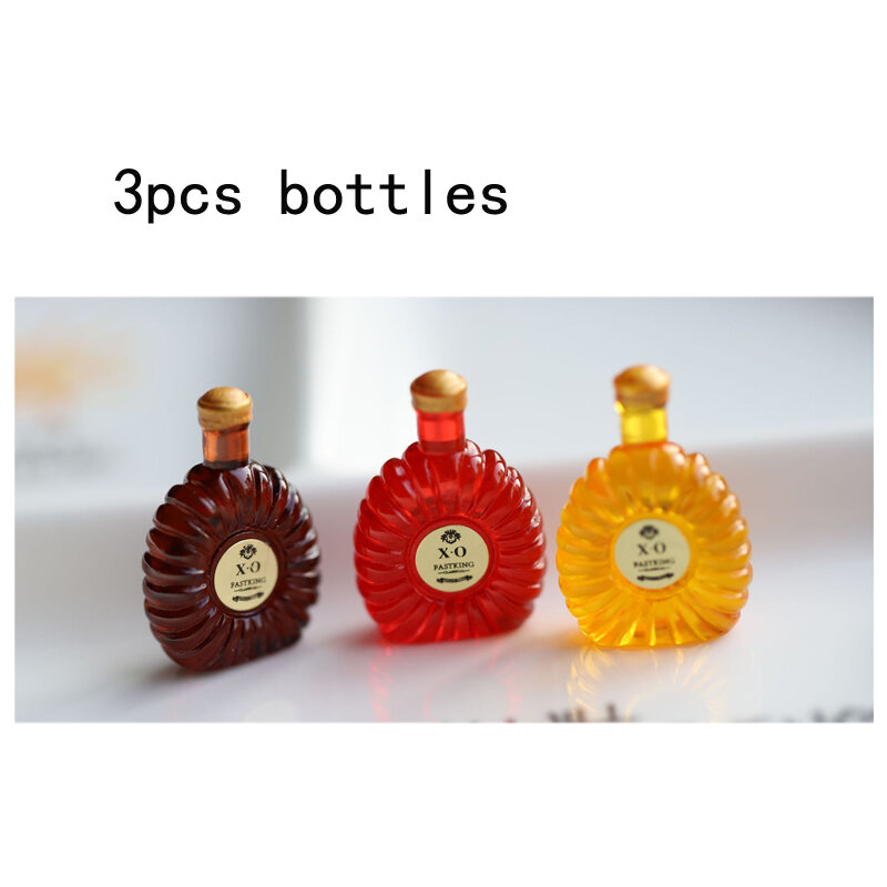 Botol Minuman Mini Miniatur Simulasi Botol Anggur Mini Model Rumah Boneka Mainan Hadiah Anak-anak