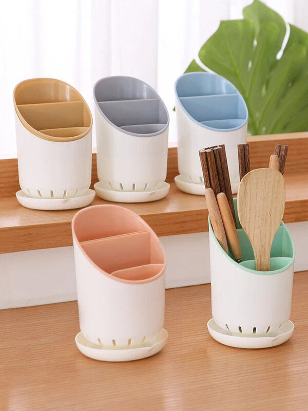 プラスチック製の排水箸管ホームクリエイティブな箸ケージキッチンスプーン収納ラック食器収納ボックス箸バスケット