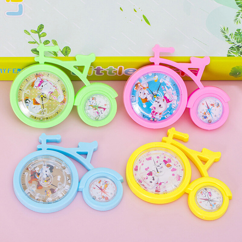 5Pcs Steel Ball Track Maze Toys Cartoon Bicycle Children Novelty Toy Early Educational Brain Teaser Intellectual Toy