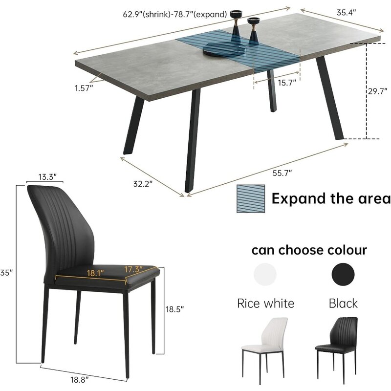 Set meja dapur pertengahan abad untuk 6-8 orang untuk ruang makan angkat atas meja kopi meja baja emas furnitur kursi ruang tamu