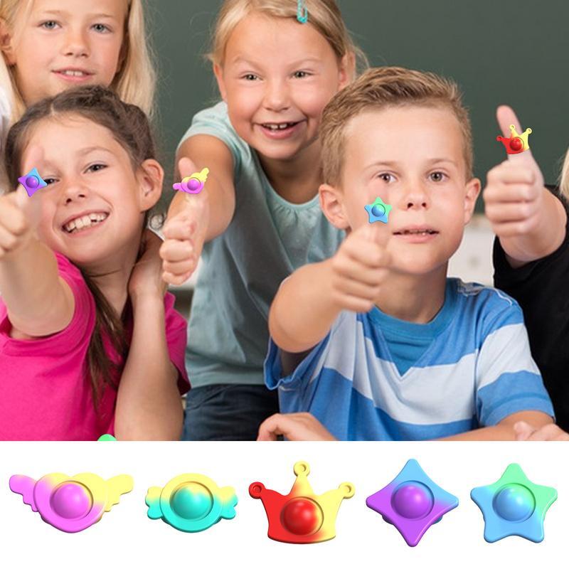 มือนิ้วจับออกกำลังกาย Fidget Toys แหวนของเล่นประสาทสัมผัสมือ Fidget มือนิ้วมือแหวนซิลิโคนสำหรับเด็กของเล่นเด็กและผู้ใหญ่