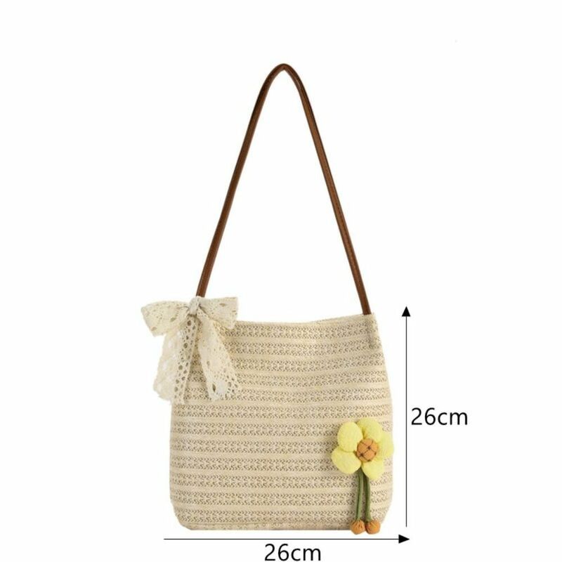 Large Capacity Straw Woven Bag New Spring Summer Woven Shopper Totes Causal Weave Tote Bag Travel