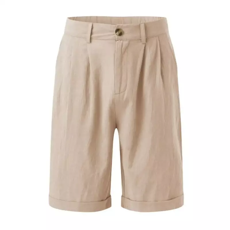 Pantalones cortos informales de verano para hombre, Shorts de playa de pierna ancha, ajuste suelto, cintura elástica, cremallera, Playa clásica