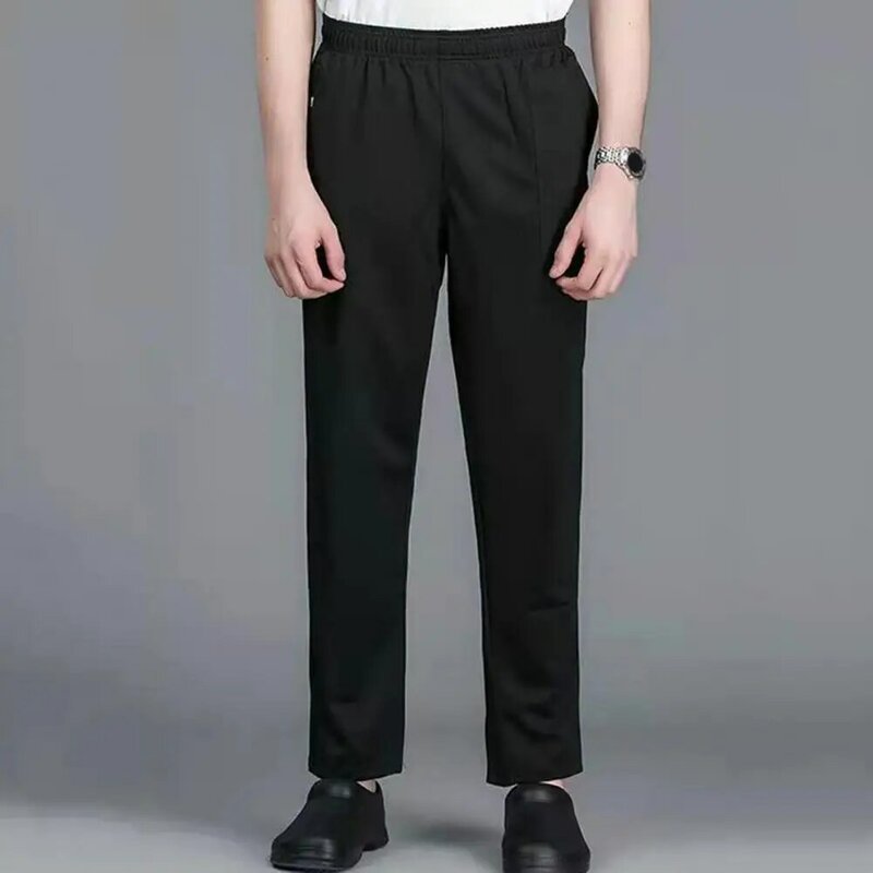 WaClaSecure-Pantalon de chef unisexe, taille élastique, poches souples et respirantes, uniforme de restaurant extensible