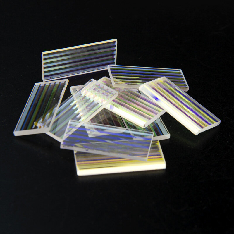 10 Buah Prisma Persegi Panjang Dichroic Prisma Kaca Patri Optik Instrumen Percobaan Dekorasi Rumah Seni Kalung DIY Desain Lentes