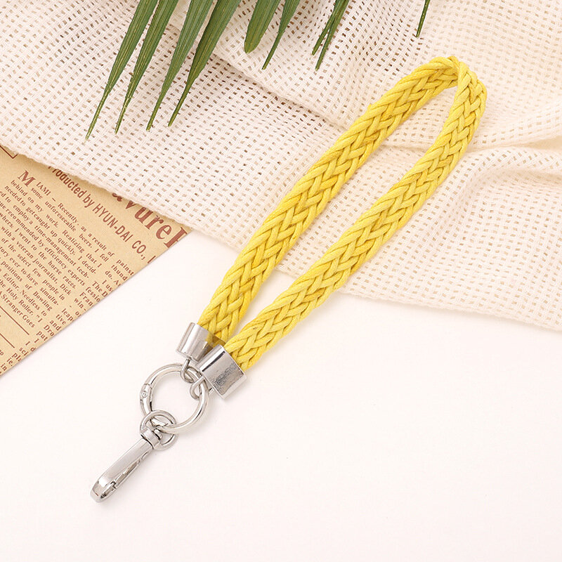 1Pc Colorful Weaving Keychain Bag Backpack Phone Case Pendant Hanging Rope Short Wrist Strap Bracelet Gift Keychain Accessories