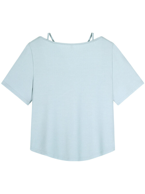GIBSIE Plus Size Solid Square Neck t-shirt donna estate manica corta Top Tee femminile coreano Casual dolce nero t-shirt 2024
