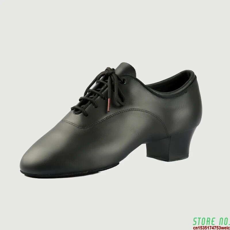 Genuine Men shoes Latin Dance Shoes Adult two point Soles Teacher Shoes Soft base Dance shoes male 417 Oxford Cloth Heel 4.5