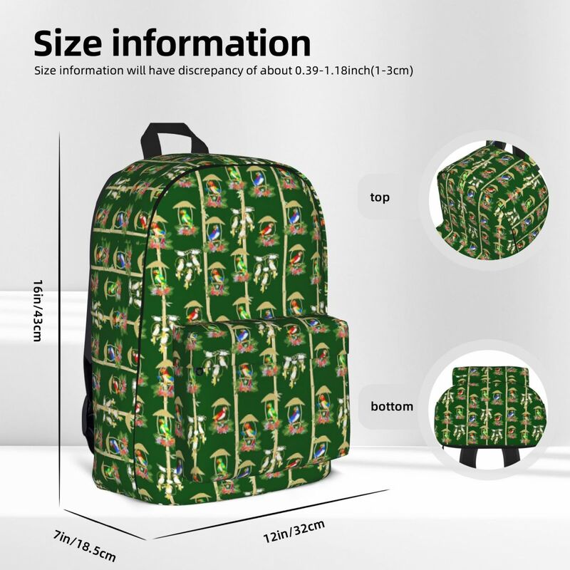 Tiki Room Birds Backpacks Large Capacity Student Book bag Shoulder Bag Travel Rucksack Casual Children School Bag