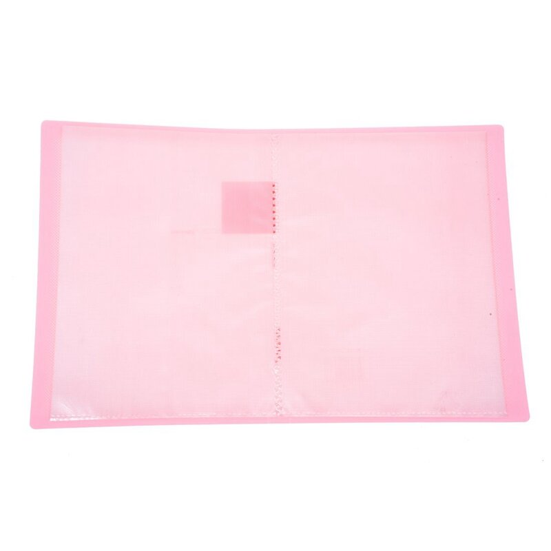 2X Plastic A5 Paper 20 Pockets File Document Folder Holder, Pink
