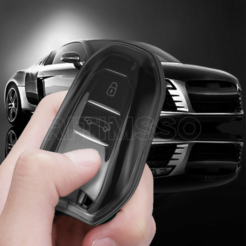 Soft TPU Car Key Case Cover Shell Fob Holder for Peugeot 308 408 508 2008 3008 4008 5008 for Citroen C4 C6 C3-XR Accessories