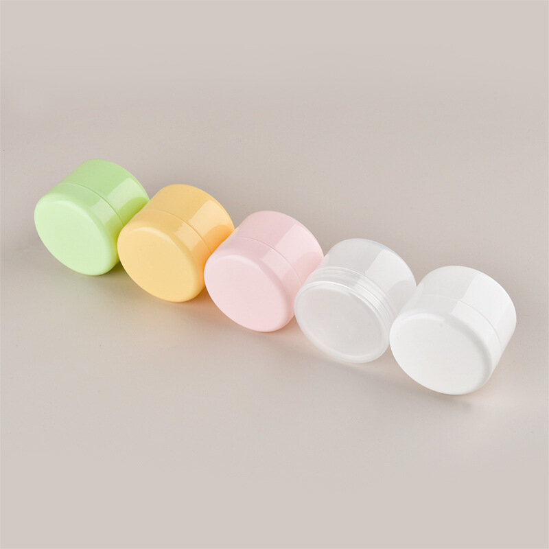 20g Refillable Sample Bottle Face Cream Lotion Empty Makeup Jar Pot Round Candy Color Plastic Travel Portable Cosmetic Container