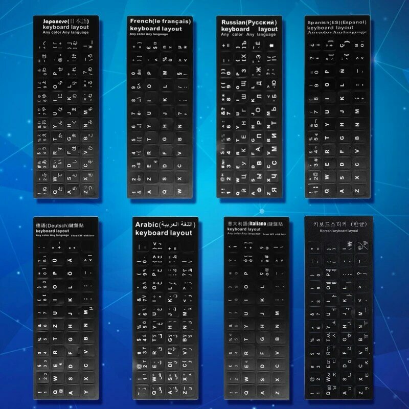 Stiker Keyboard Tombol Huruf Alfabet Super Tahan Lama untuk Dropship Multi Bahasa PC