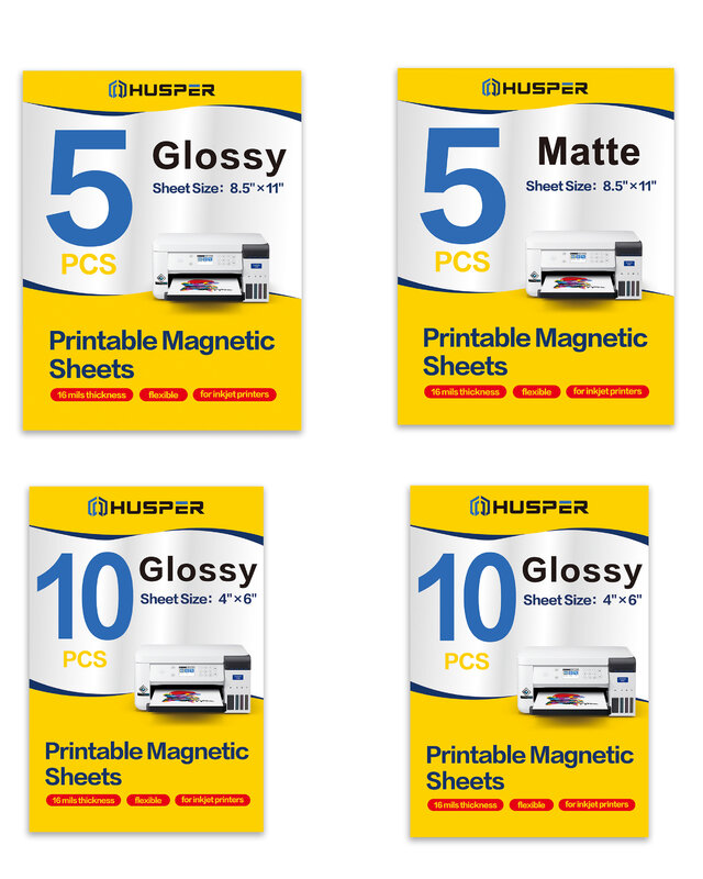 Lembar magnetik dapat dicetak tanpa perekat 13.5mil Magnet tebal kertas foto mengkilap untuk printer Inkjet Glossy/Matte 。