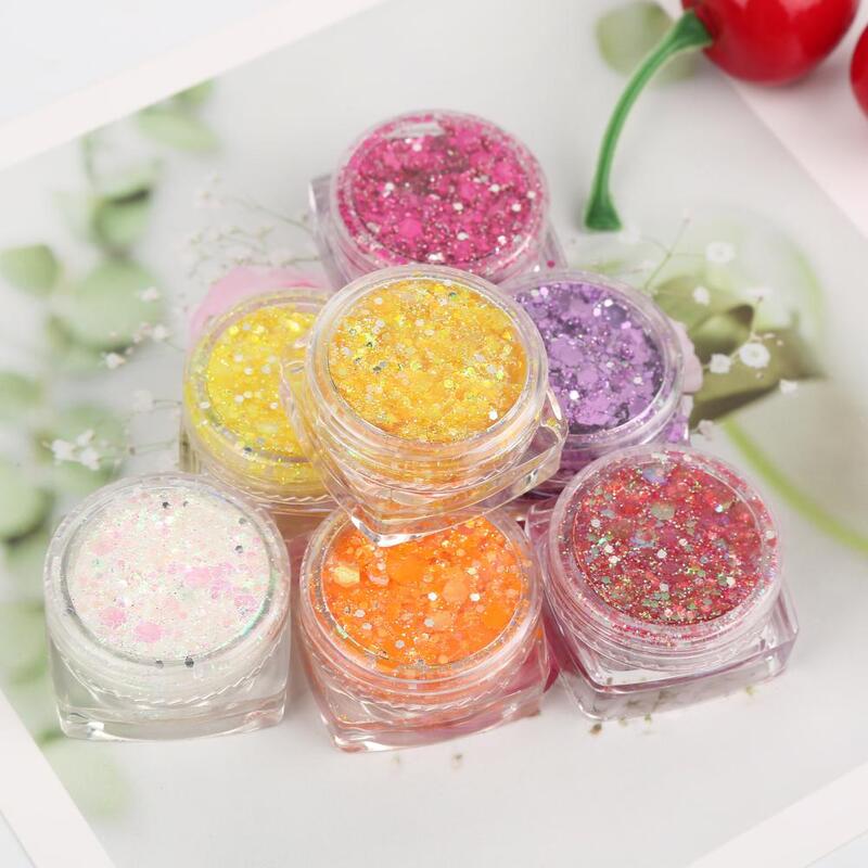 1 pz professionale sirena paillettes Gel ombretto olografico Glitter Shimmer Eye Makeup Palette Festival Party Cosmetics