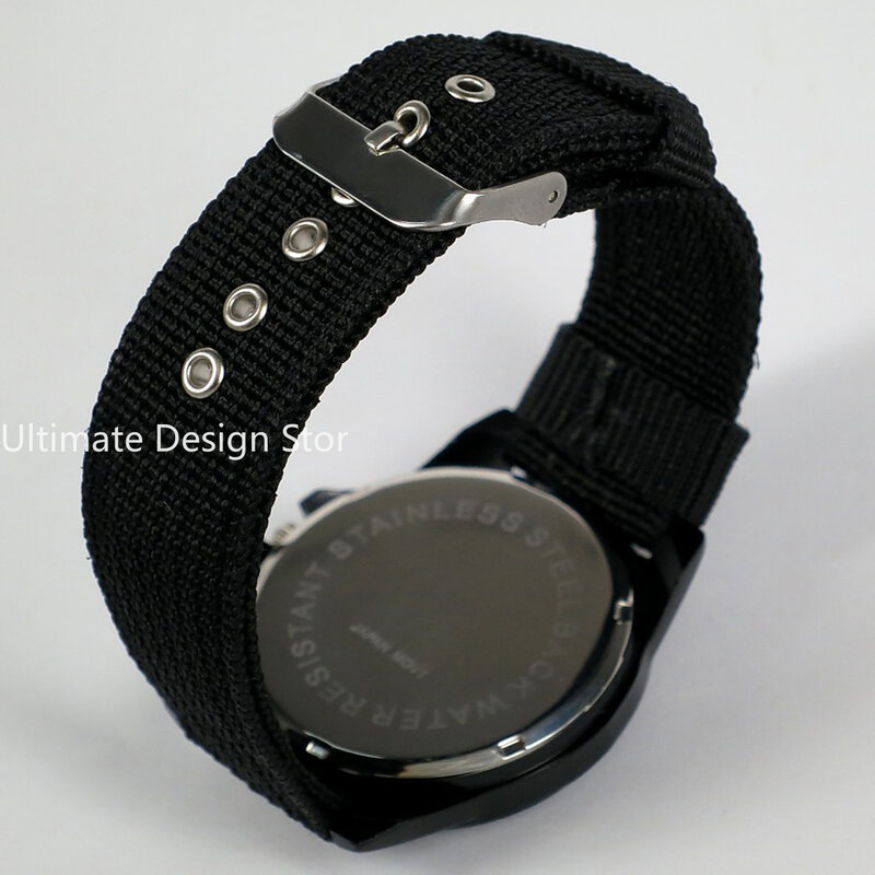 Mode wasserdichte Männer Quarzuhr Soldat Leinwand Armband Stoff analoge Armbanduhren Sport Armbanduhren Uhr