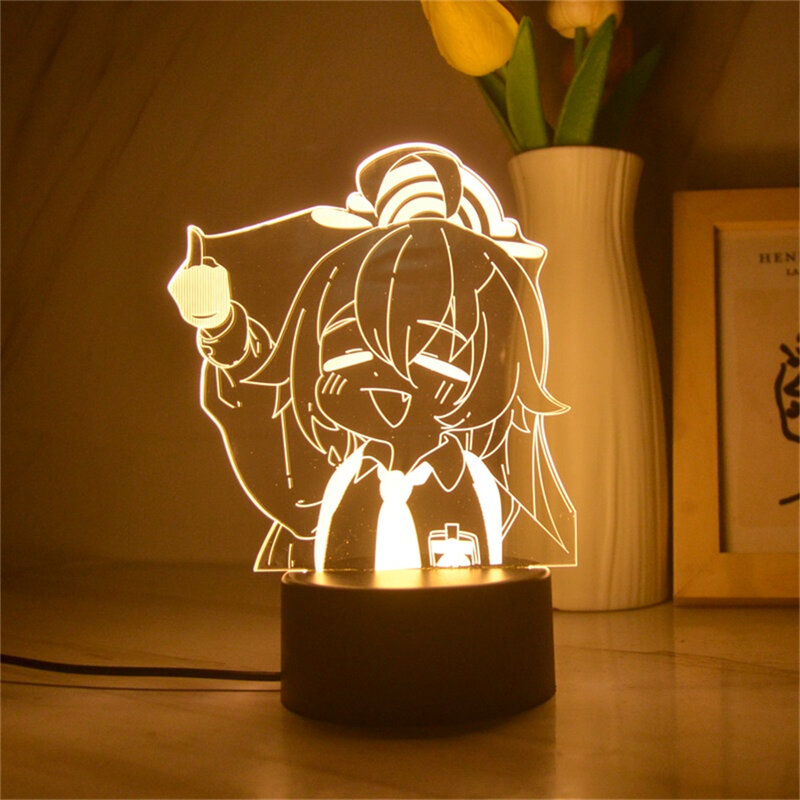 Anime periferiche 3D Night Light 3/7/16 colori Cartoon Girls Nightlight per ragazze E-sports Game Atmosphere Light Birthday Gift