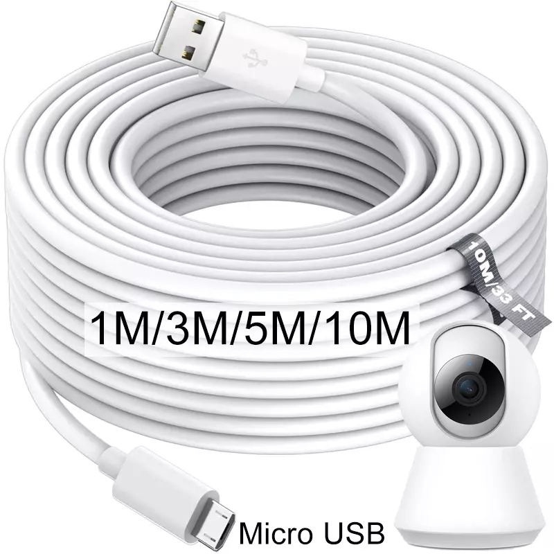 1m-10m Extra Long Micro USB Fast Charging Data Cable for Samsung Xiaomi Android Phones Camera Monitor Power Bank Data Cord