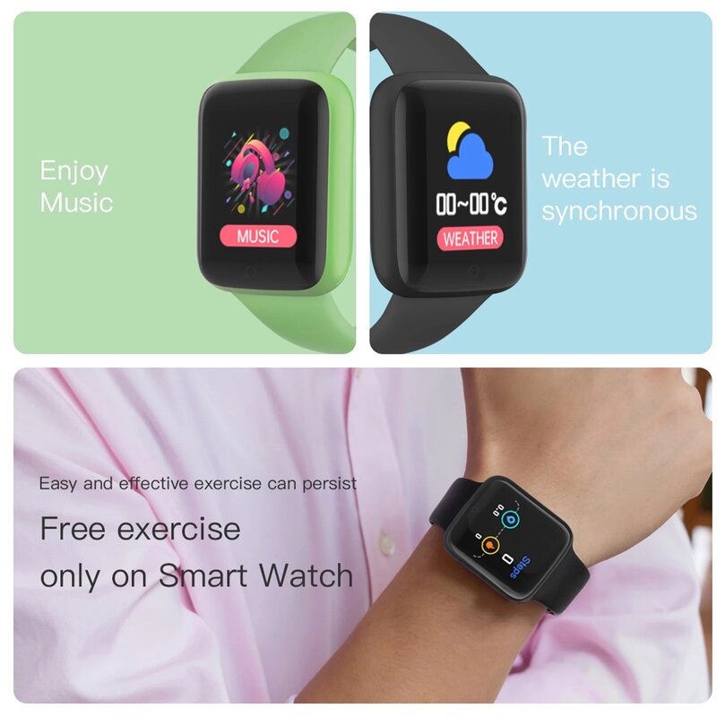Smart Watch Kids Fitness Tracker Heart Rate Monitor Blood Women Digital Bracelet Boy Girl Children Wristwatches Men Women Watch