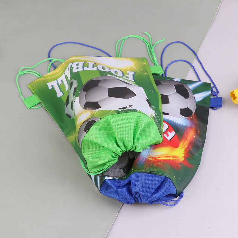 Football Theme Backpack Happy Birthday Party Non-woven Fabrics Soccer Ball Drawstring Gifts Bag