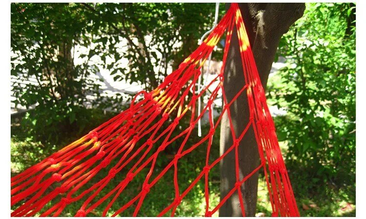 Amaca da giardino portatile in Nylon swingHang Mesh Net Sleeping Bed hamaca per viaggi all'aperto campeggio hamak blu verde rosso hamac