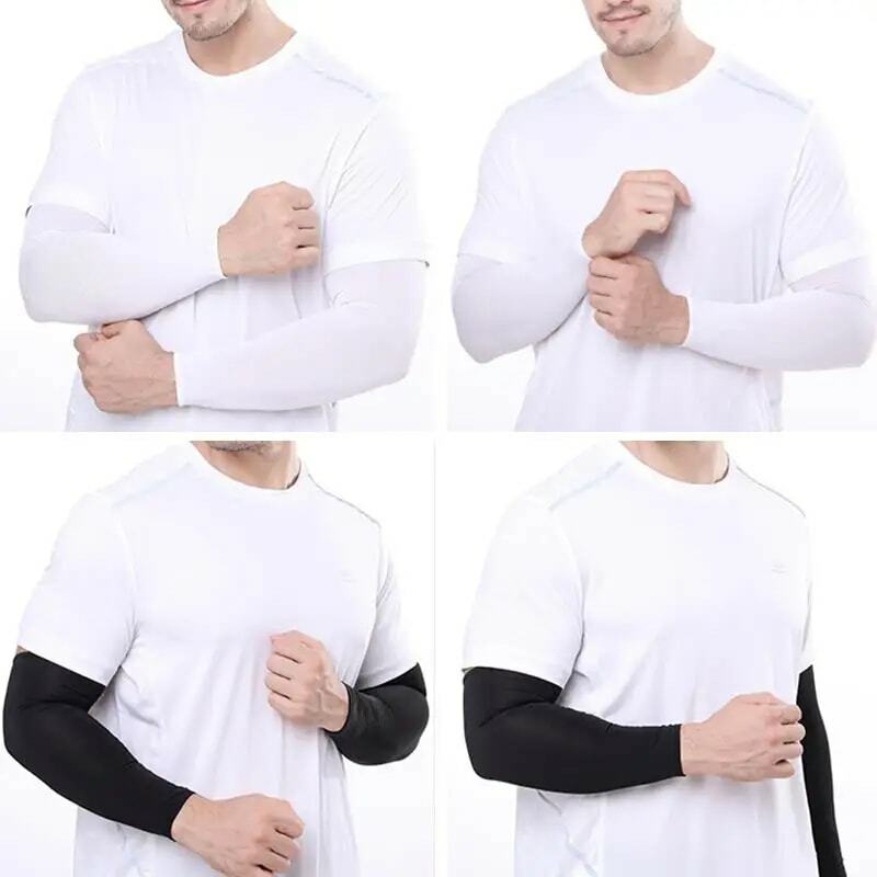 2PCs  Unisex Cool Arm Sleeves Sunscreen Sports Sun Protection Arm Warmers Outdoor Men Fishing Cycling Sleeves Fitness Arm Cover