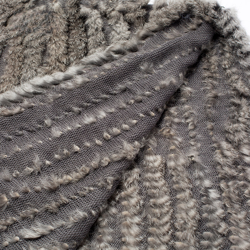 Jakcet-Châle en fourrure de lapin tricoté pour femme, Poncho, Cape, Robe, Tippet Round Female Girl, Manteau chaud, CK701