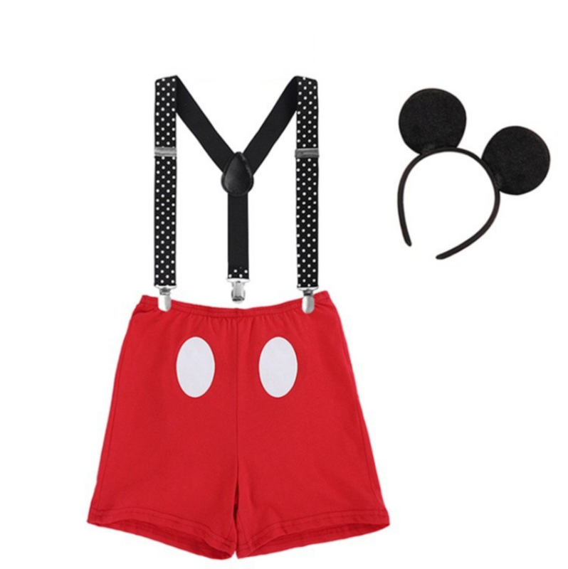 เสื้อผ้าเด็กทารกเค้ก Smash Mickey Theme ชุด3Pcs สำหรับ First Birthday Party ปาร์ตี้อุปกรณ์ประกอบฉากการถ่ายภาพพิธี Playwear