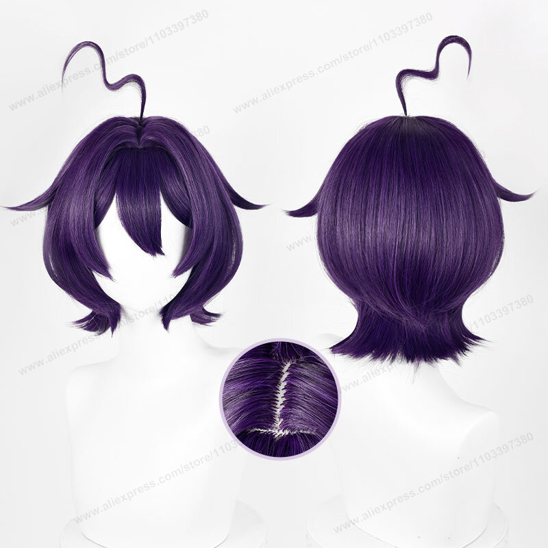 Hiiragi Utena Cosplay Wig 33cm Short Purple Black Women Wig Cosplay Anime Heat Resistant Synthetic Wigs