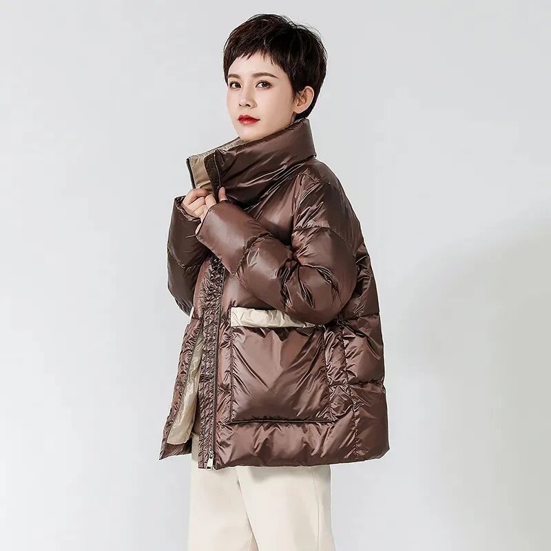 W koreańskim stylu na zimę krótka kurtka damska 2023 nowa moda puchowa bawełniana kurtka damska luźna na co dzień ciepłe kurtki odzież wierzchnia damska