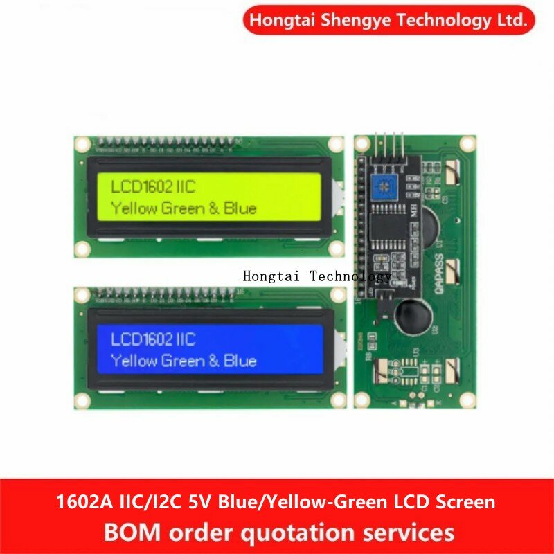 HOPP1602-Écran LCD Bleu/Jaune avec Caractères 16x2, Wild 5V pour Ardu37, 1602, PCF8574, IIC, I2C
