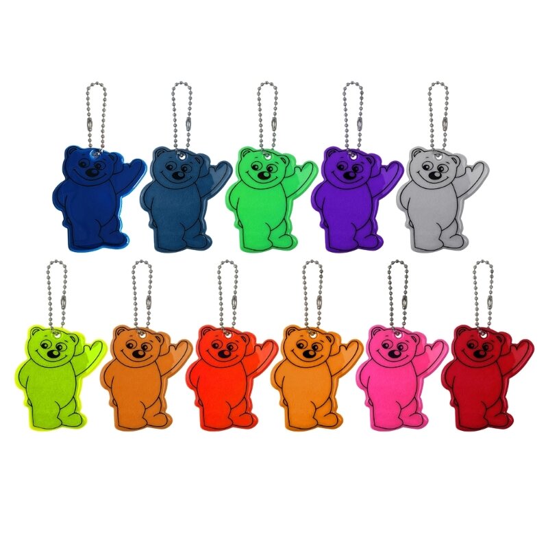 Llaveros reflectores de seguridad para niños, llavero reflectante elegante, engranaje de oso, mochilas, cochecitos, chaquetas, Reflector seguro